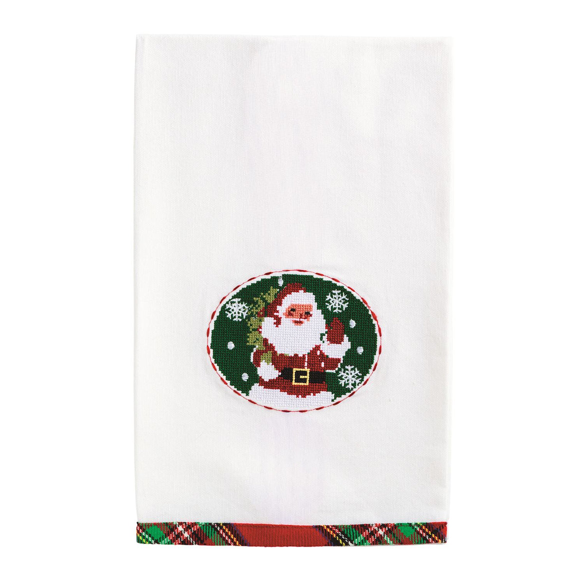 Mudpie | Santa Needlepoint Christmas Towel