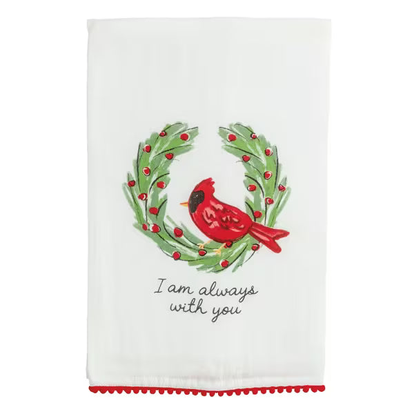Mudpie | Always With You Cardinal Pom Towel