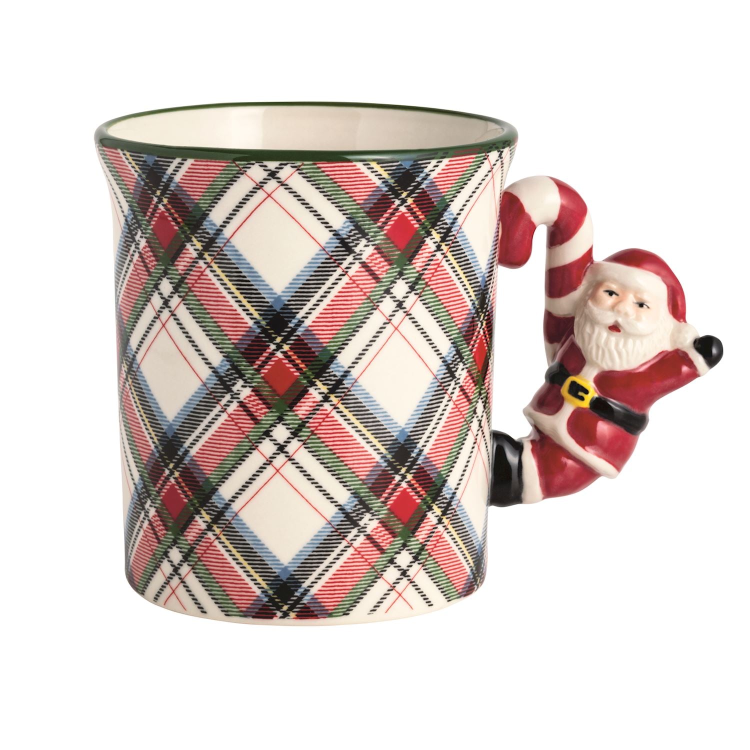 Mudpie | Santa Tartan Figural Handle Mug