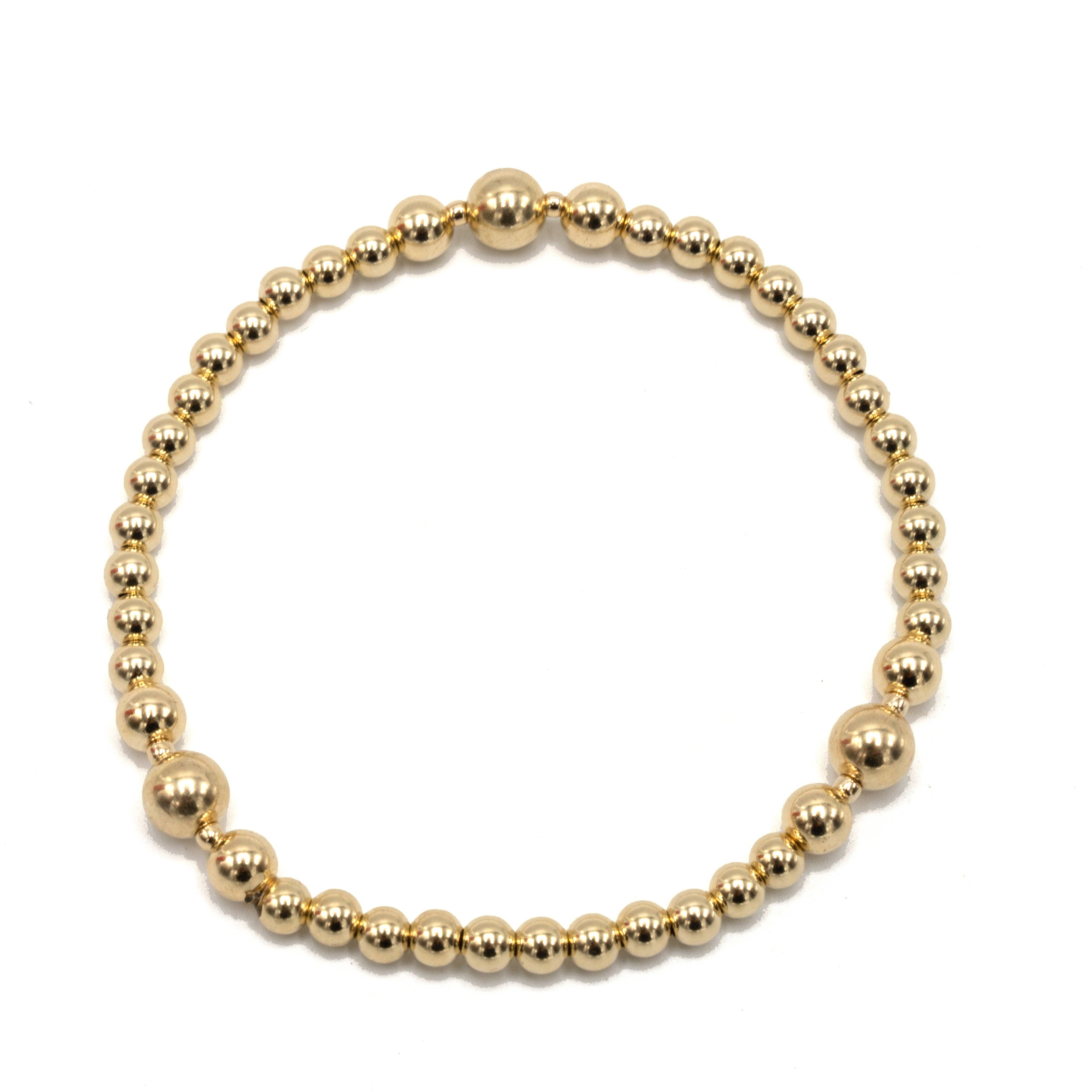 The Nantucket Collection 4x6 14k Gold- Filled Beaded Bracelet: 7"
