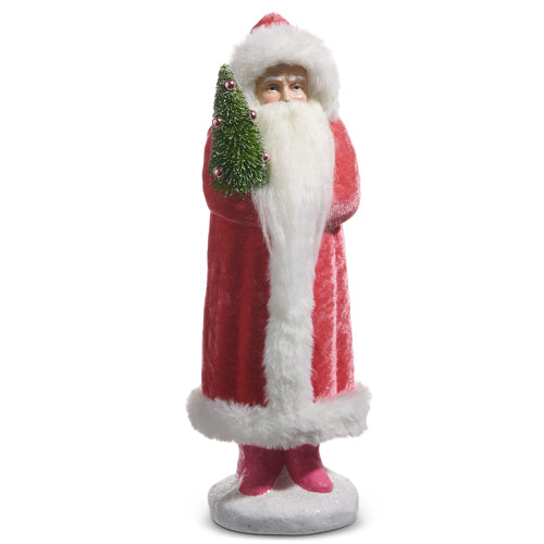 14.25" Pink Velvet Santa