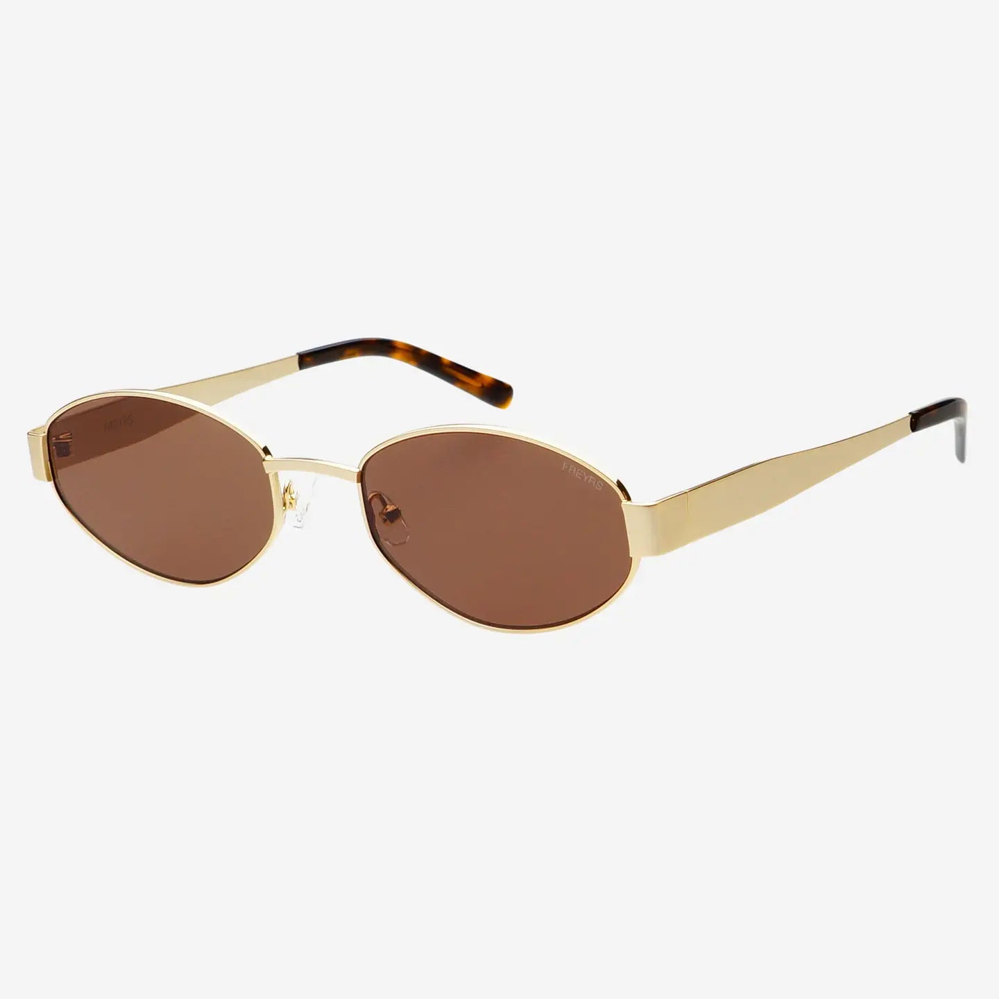 Freyrs | Soho Womens Oval Sunglasses - Gold / Brown
