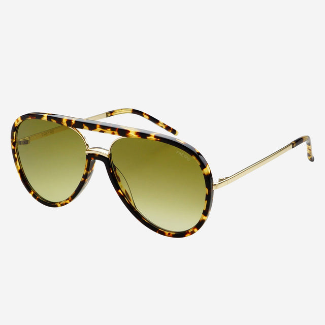Freyrs | Shay (NEW) Unisex Aviator Sunglasses - Tortoise / Light Green