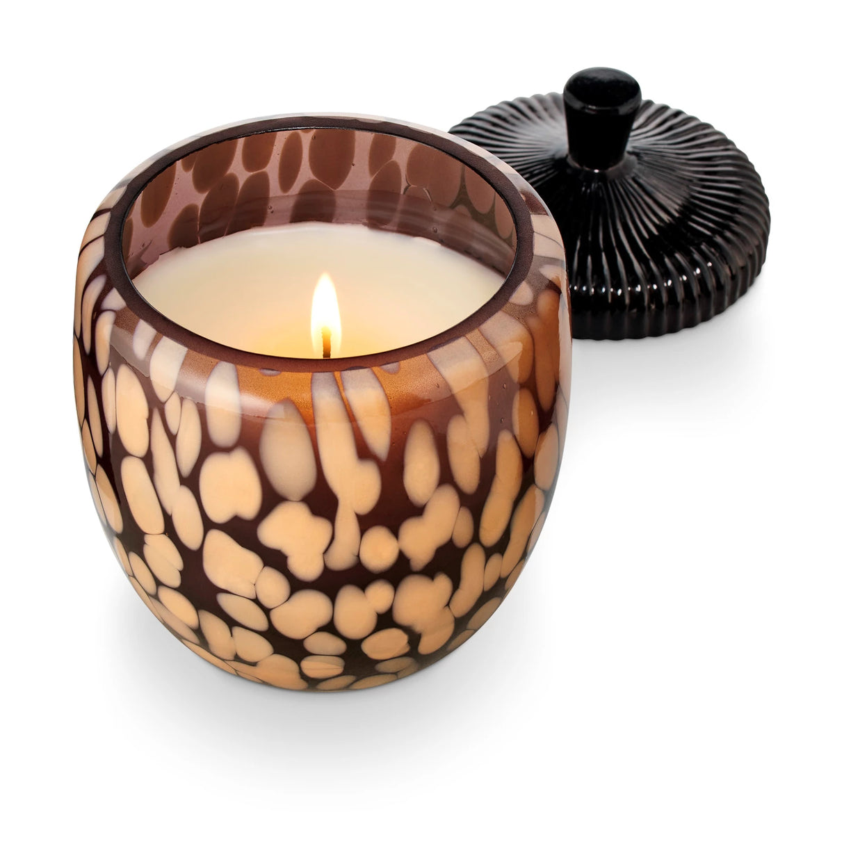 Midnight Pumpkin Glass Acorn Candle