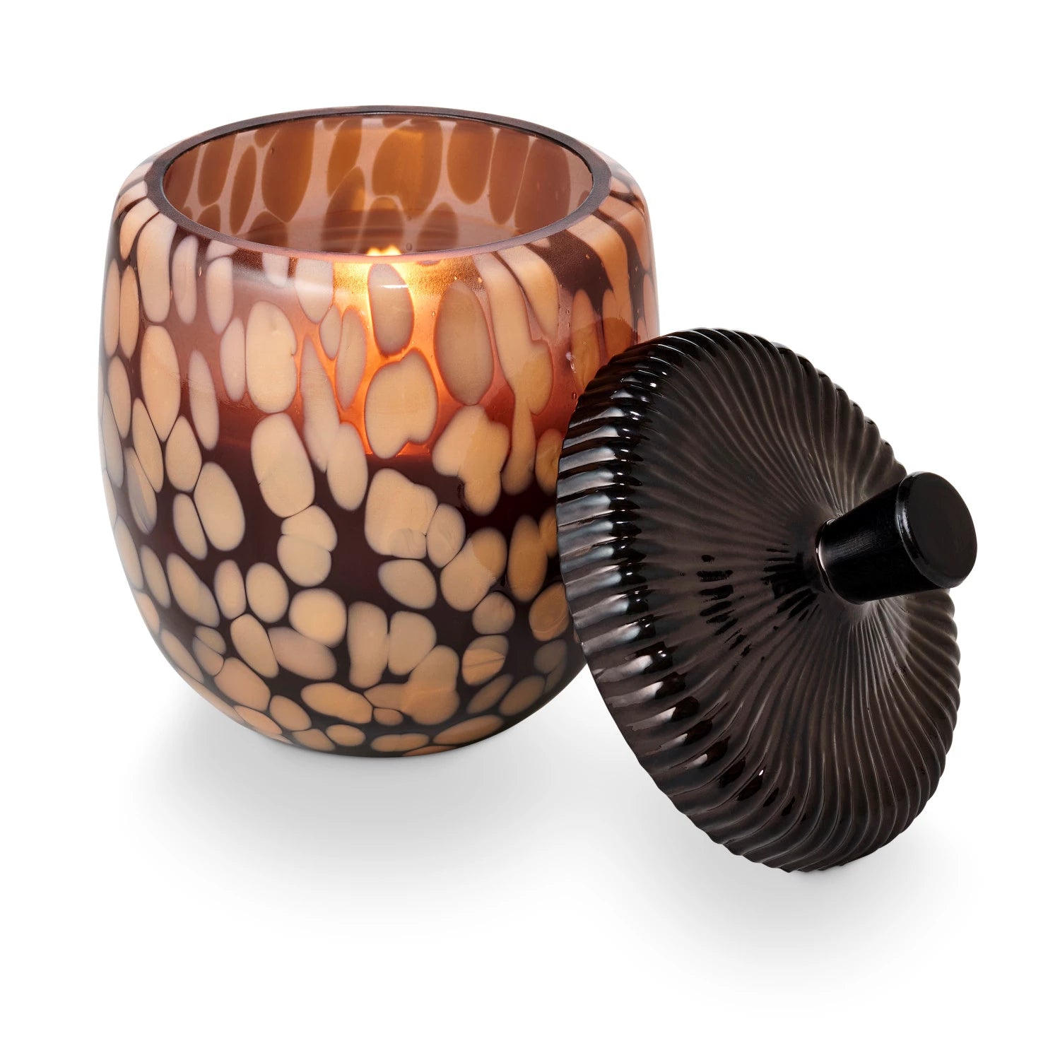 Midnight Pumpkin Glass Acorn Candle