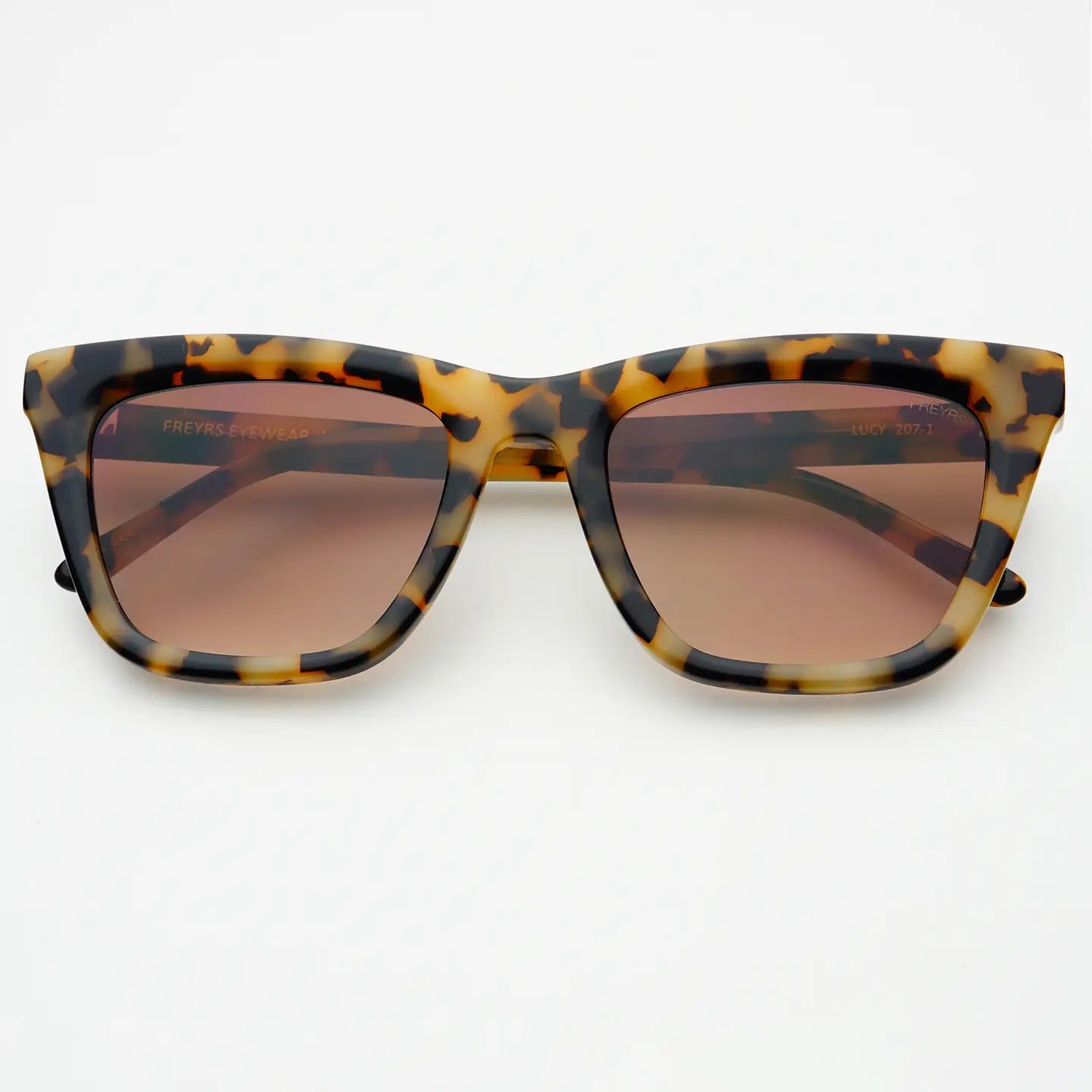 Freyrs | Lucy Acetate Womens Cat Eye Sunglasses - Milky Tortoise
