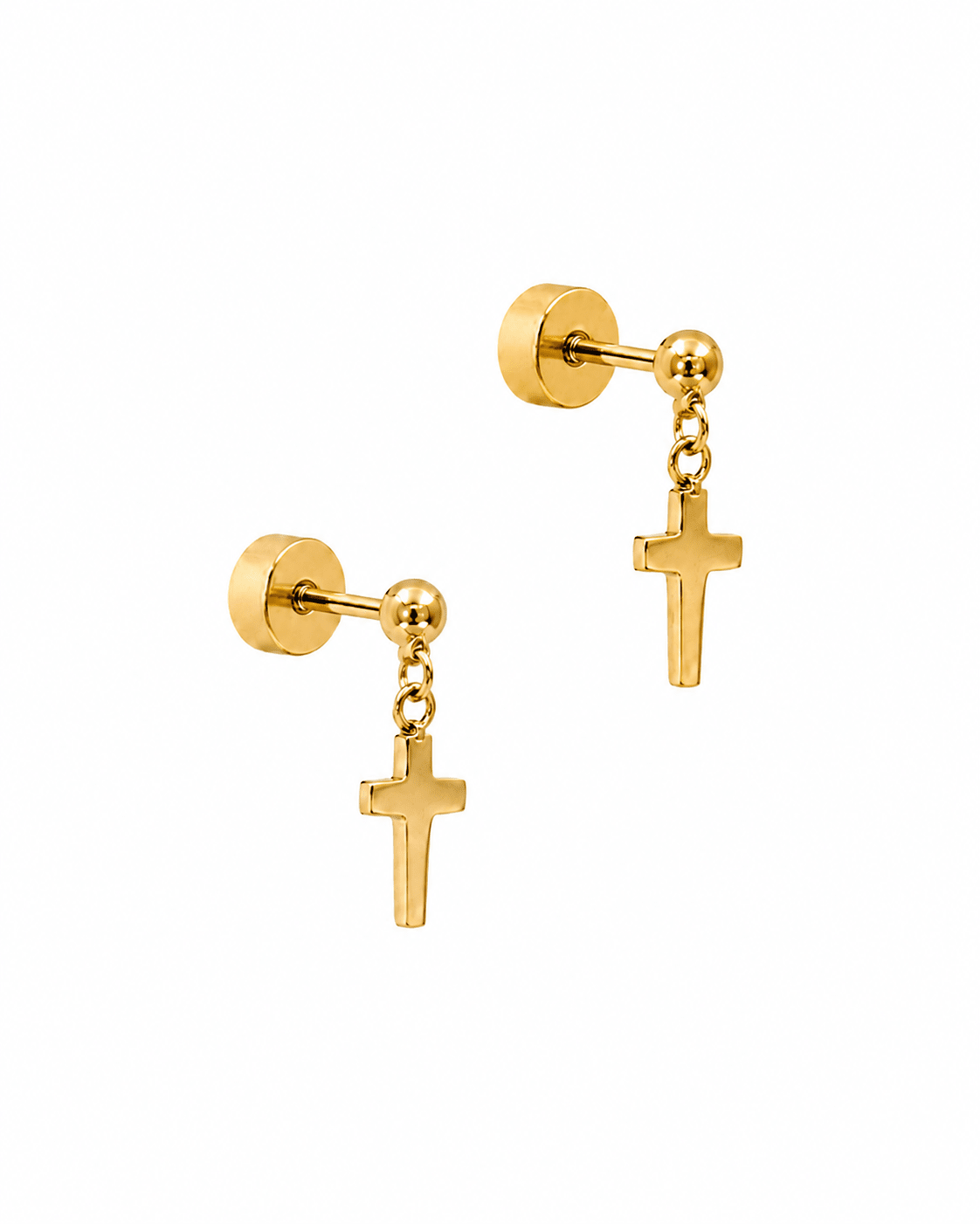 LINNY CO | Screwback Stud Earrings - Millie Cross Gold