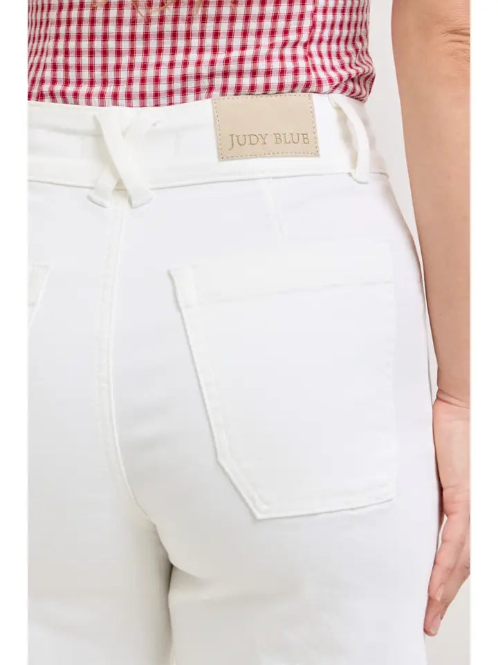 Judy Blue | High Waisted Wide Crop Front Patch Pockets