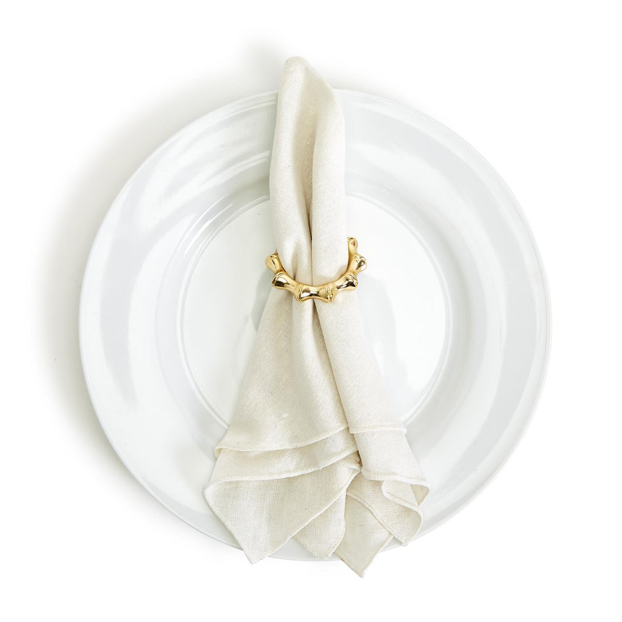 Golden Bamboo Set of 4 Napkin Rings
