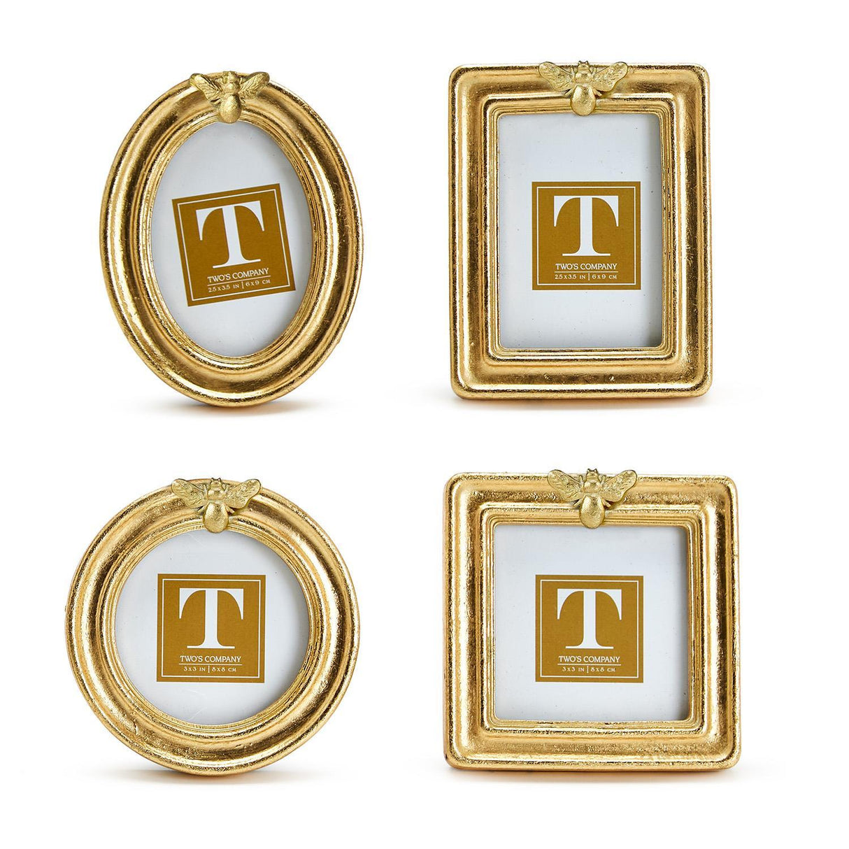 Two's Company | Golden Bee Gold Leaf Finish Photo Frame