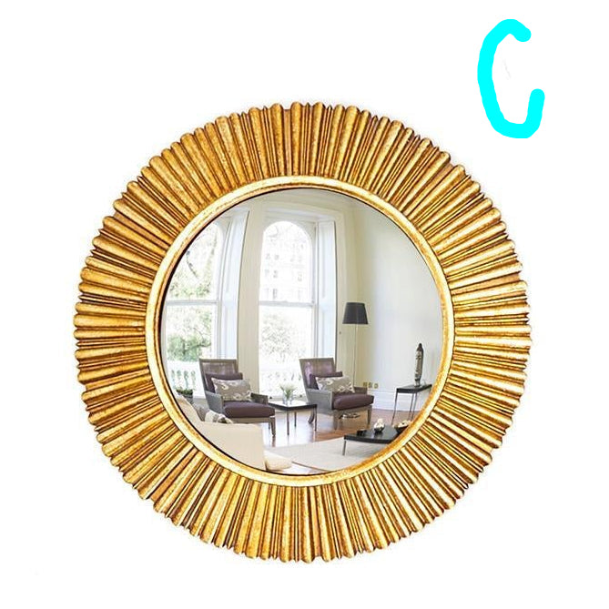 Two's Company | Gold Leaf Convex Wall Mirror
