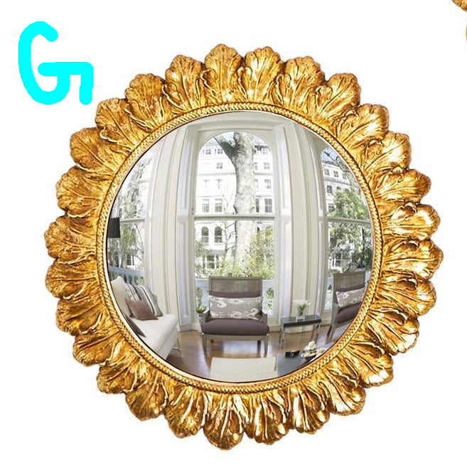 Two's Company | Gold Leaf Convex Wall Mirror