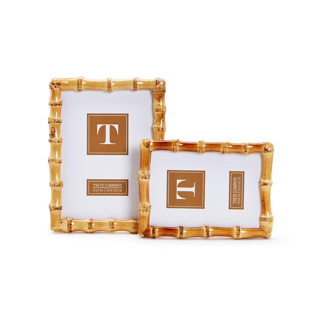 Two's Company | Blonde Natural Bamboo Finish Photo Frame