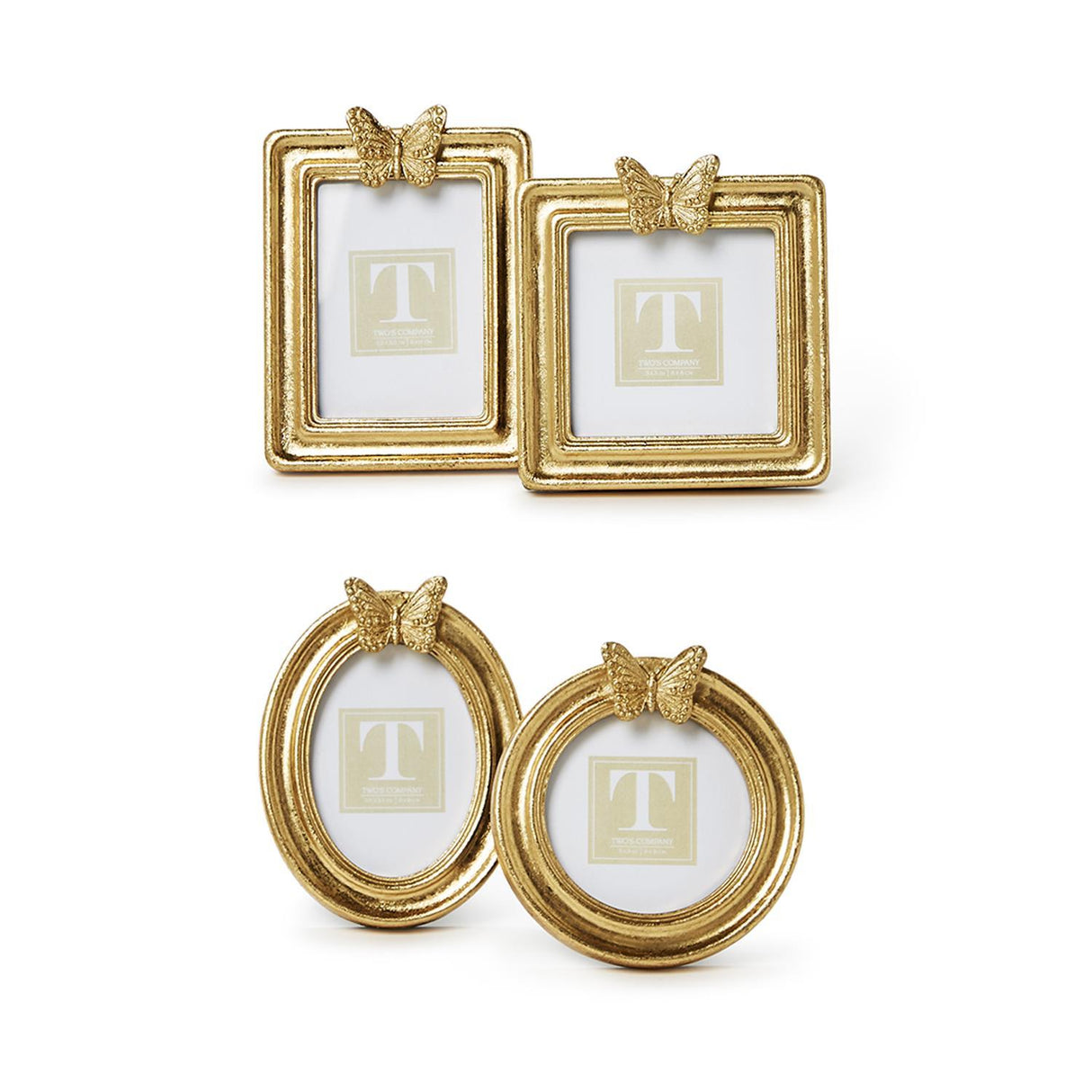 Two's Company | Golden Butterfly Gold Leaf Finish Photo Frame