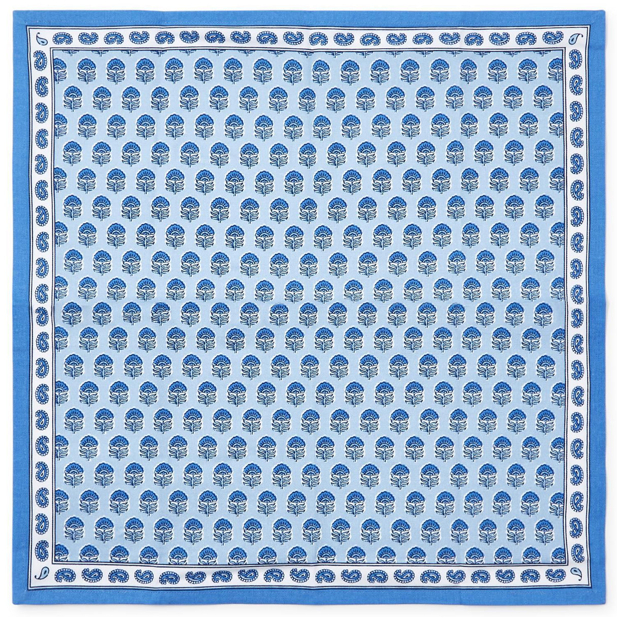 Chinoiserie Blue Block Print Cloth Napkins