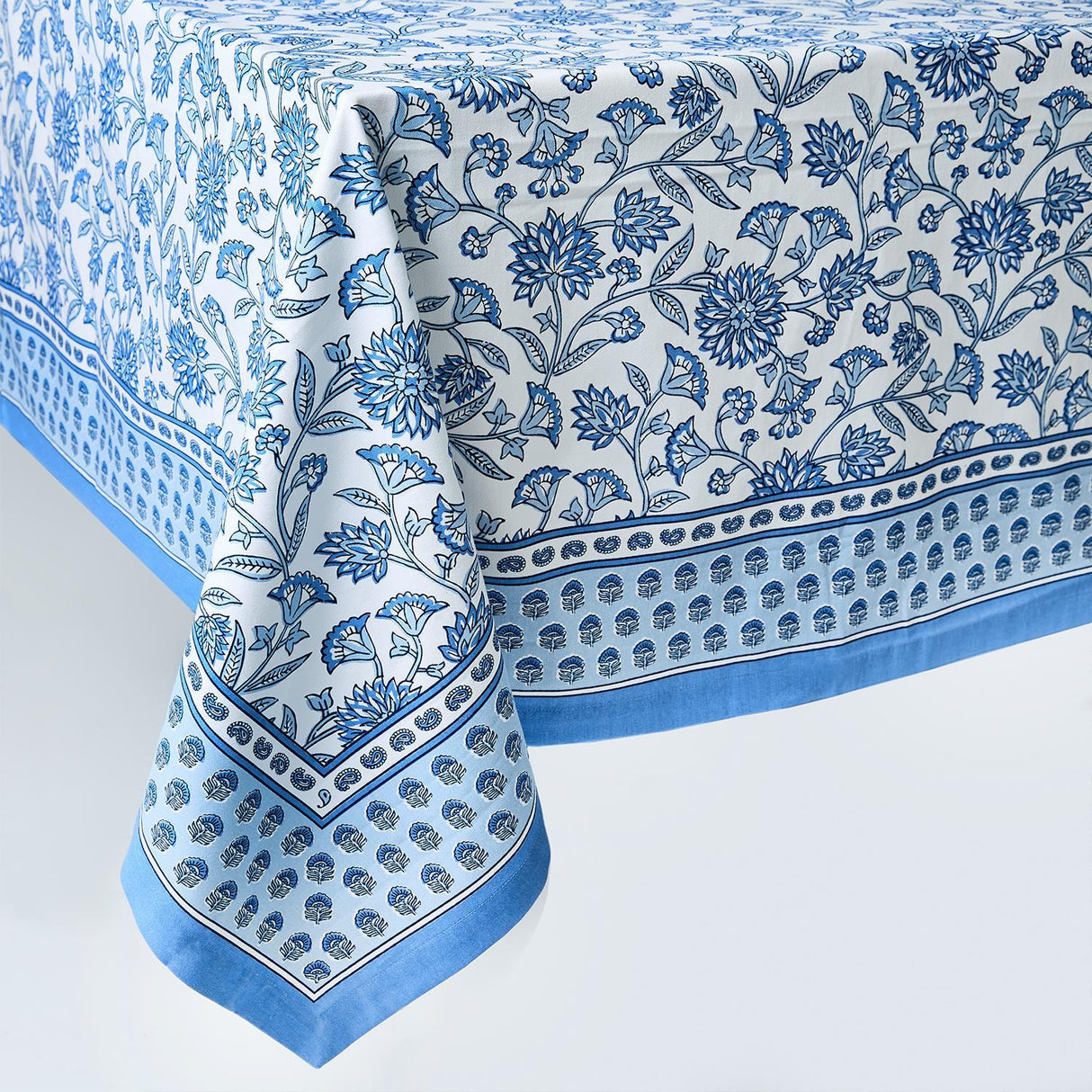 Chinoiserie Blue Block Print Design Tablecloths