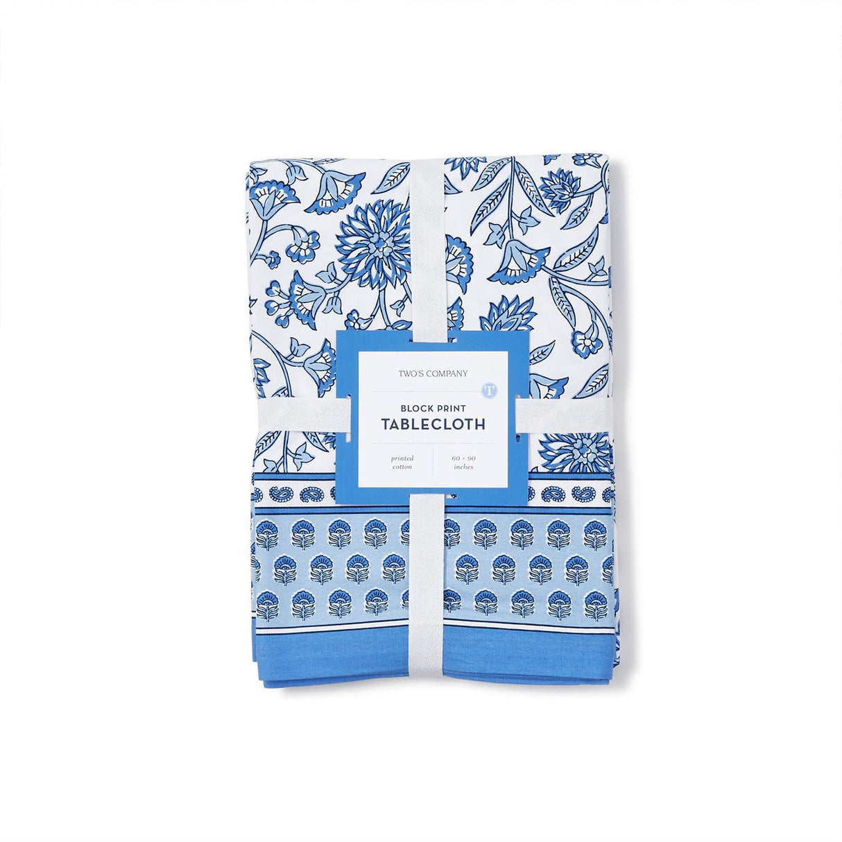 Chinoiserie Blue Block Print Design Tablecloths