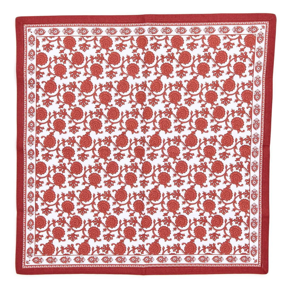 Botanica Set of 4 Block Print Design Cloth Napkins