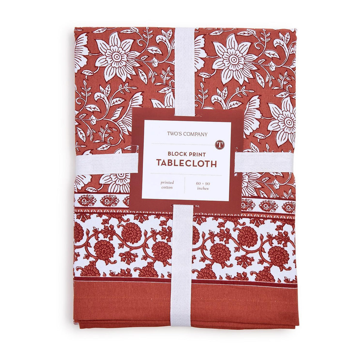 Botanica Set of 2 Block Print Design Tablecloths