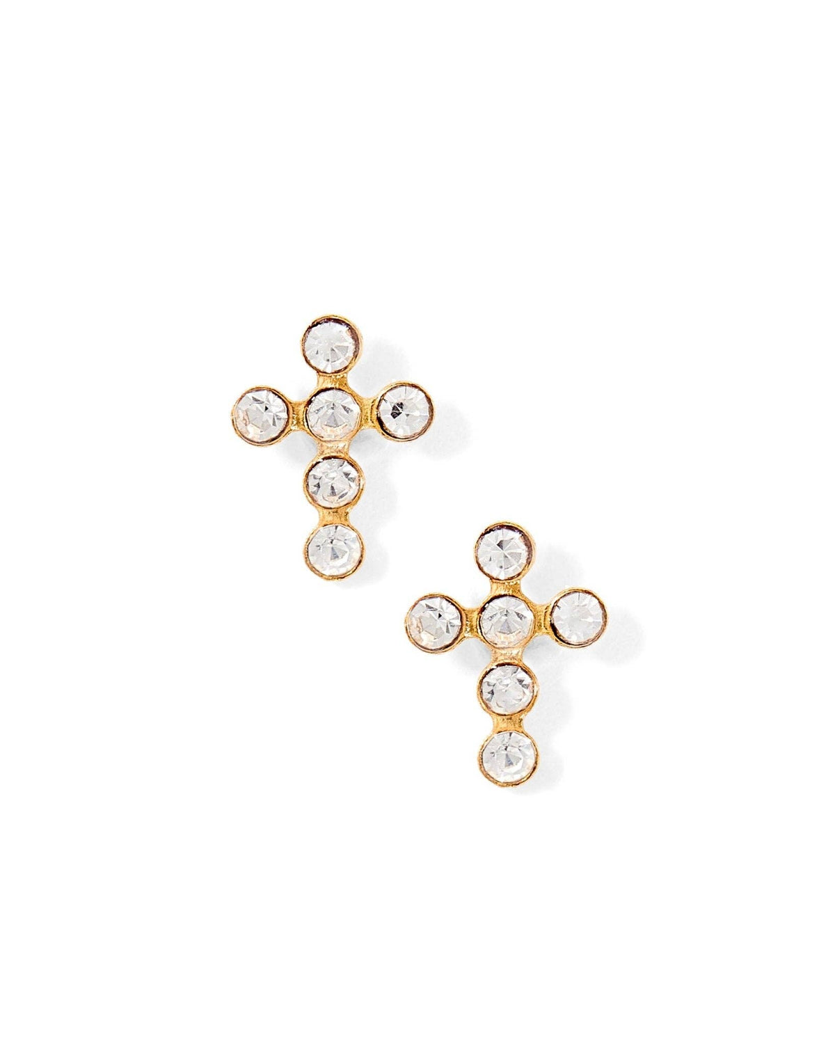 LINNY CO | Screwback Stud Earrings - Clara Cross Gold Sparkle