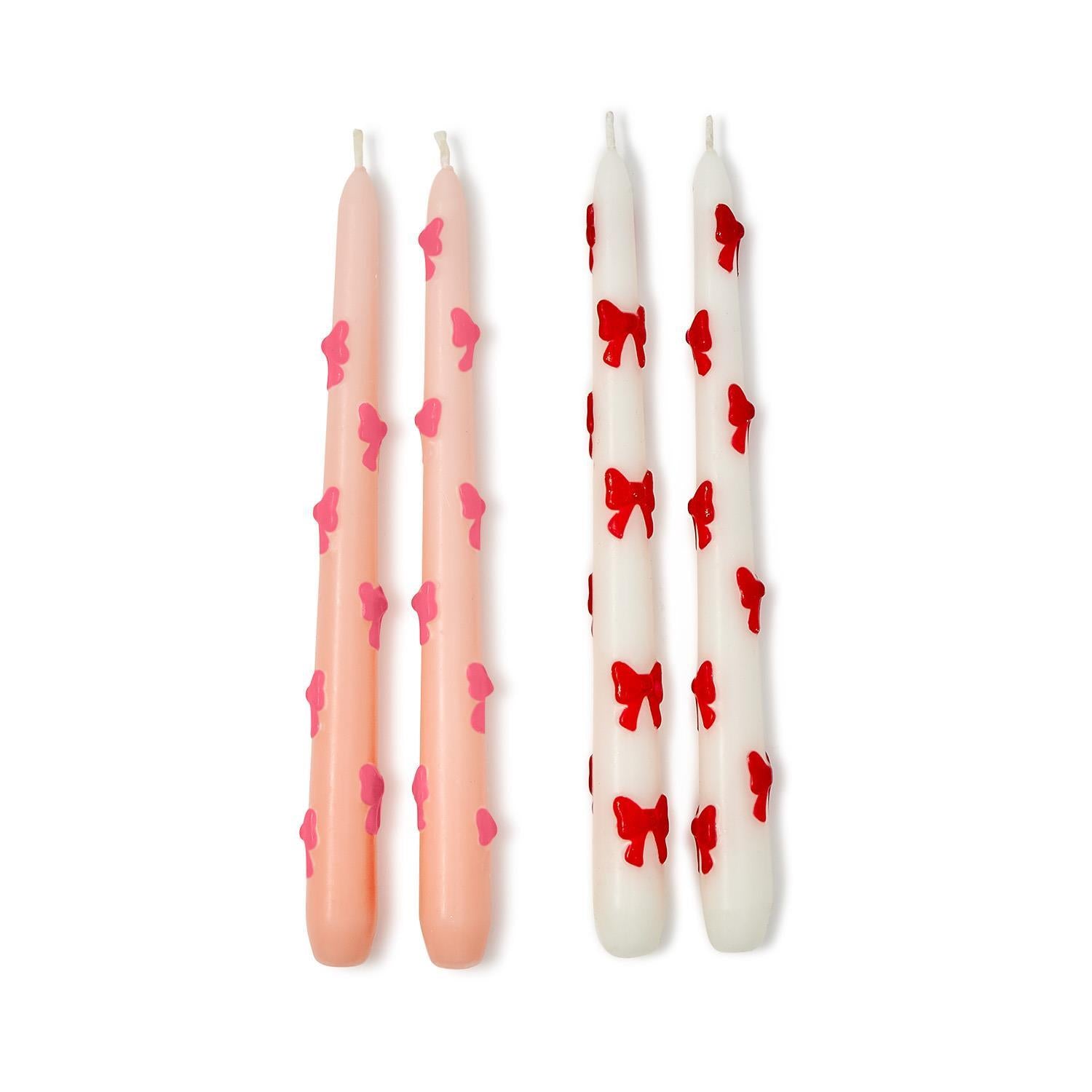 Bow Taper Candles in Gift Box- Set of 2