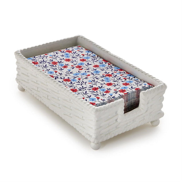 Two's Company | Basketweave Guest Towel / Napkin Holder