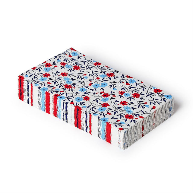Two's Company | Red, White and Bloom 3-Ply Paper Dinner Napkins