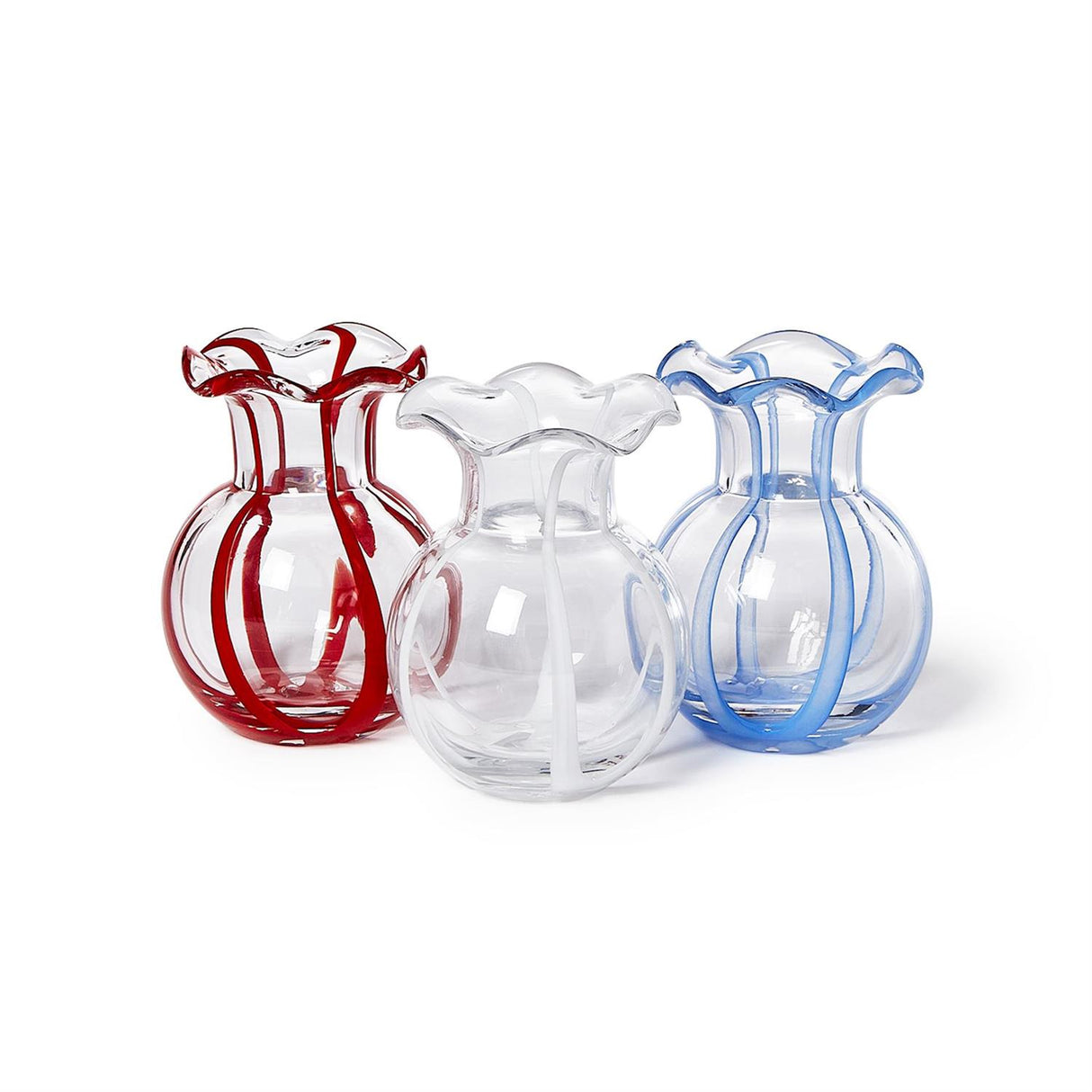 Two's Company | Ruffled Red, White and Blue Vase