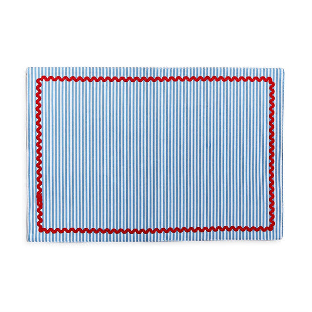 Two's Company | Red, White and Bloom Set of 4 Double-Sided Fabric Placemat