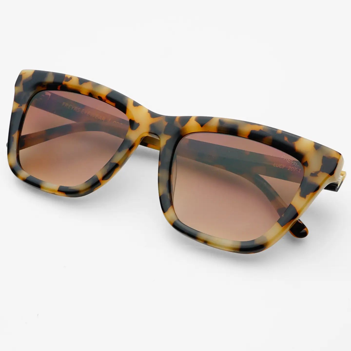 Freyrs | Lucy Acetate Womens Cat Eye Sunglasses - Milky Tortoise