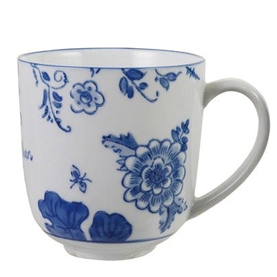 Stoneware Mug With Saying | Blue & White
