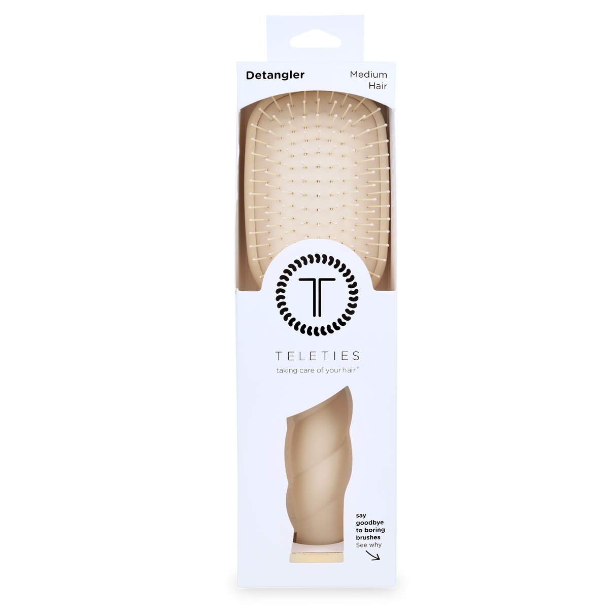 Teleties | Detangler Hair Brush for Medium Hair - Tan