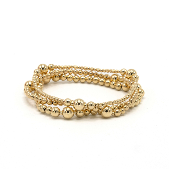 Nantucket 3x6 14K Gold Filled Beaded Bracelet: 7"