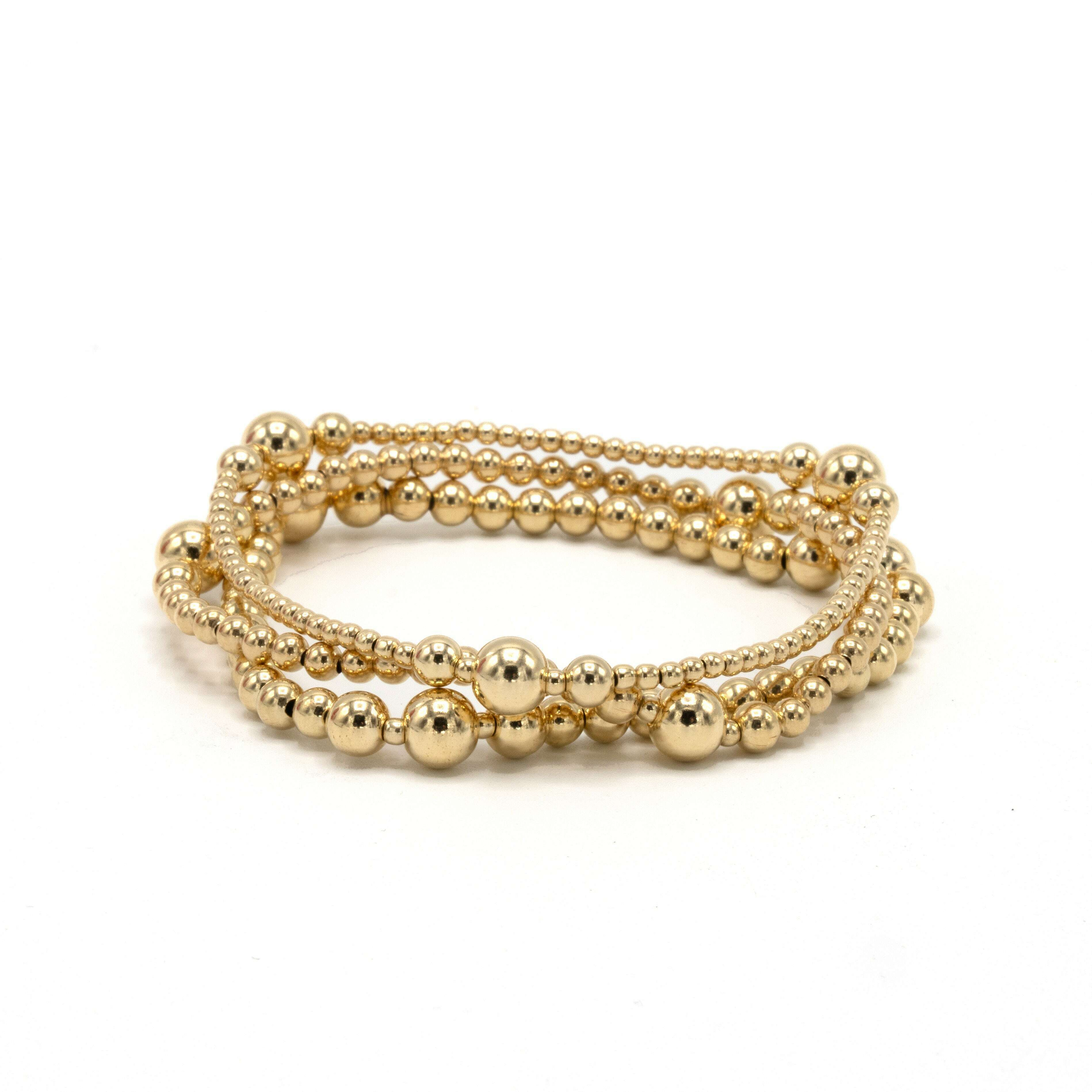 Nantucket 2x6 14K Gold Filled Beaded Bracelet: 7"