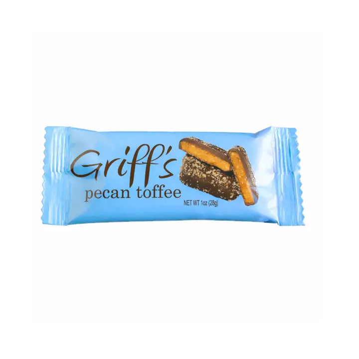 Griff's Toffee | Griff's Pecan Toffee - 1oz Dark Chocolate Toffee