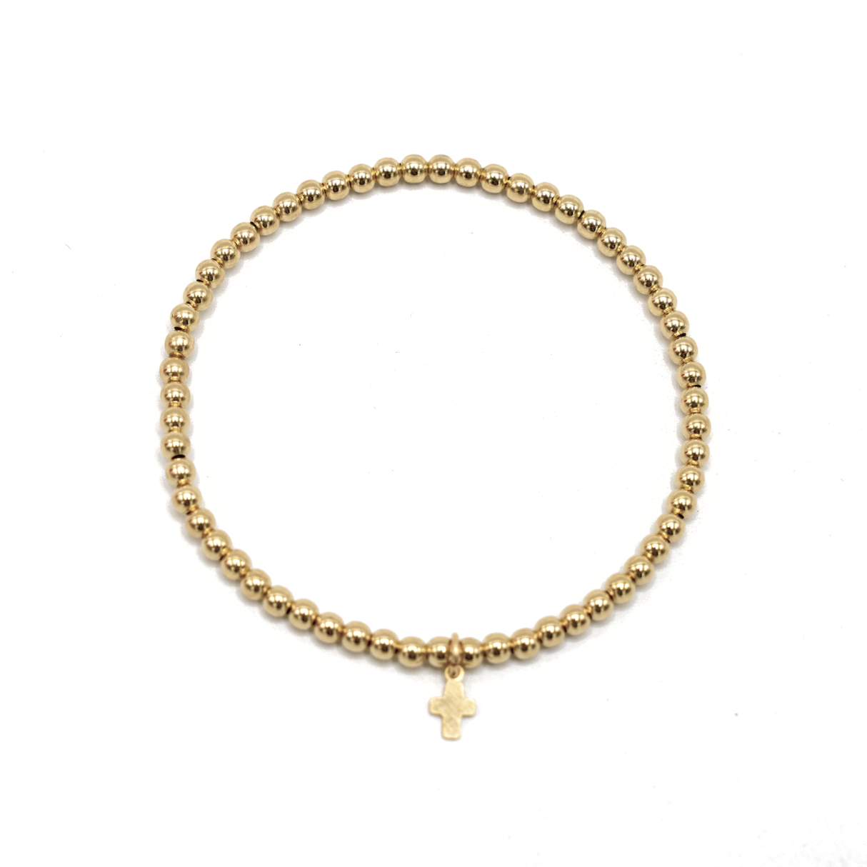 Erin Gray | 3mm Gold Filled Karma Waterproof Bracelet with Luxe Cross