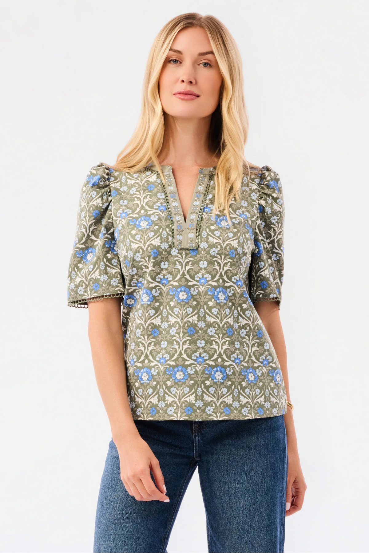 Mary Square | Adelyn Top | Ashdown Abbey Olive