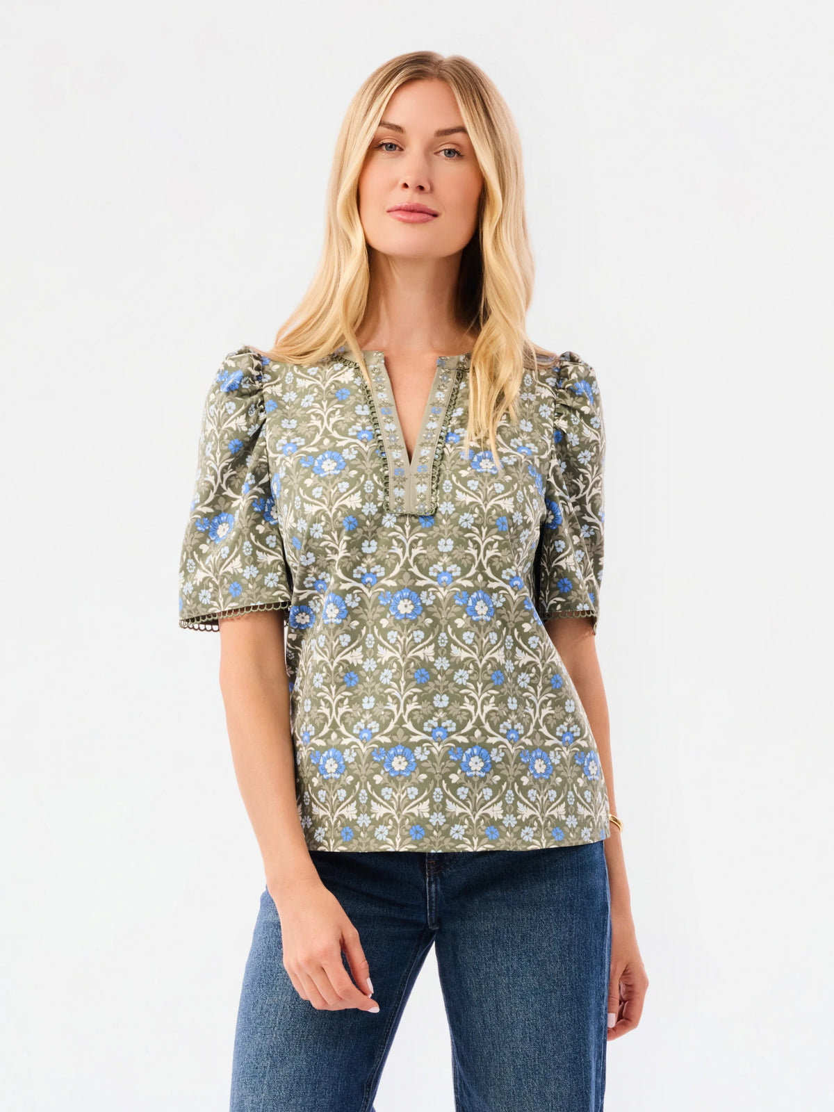 Mary Square | Adelyn Top | Ashdown Abbey Olive