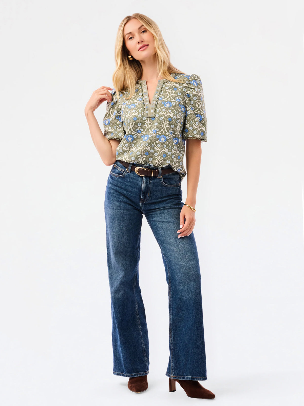 Mary Square | Adelyn Top | Ashdown Abbey Olive