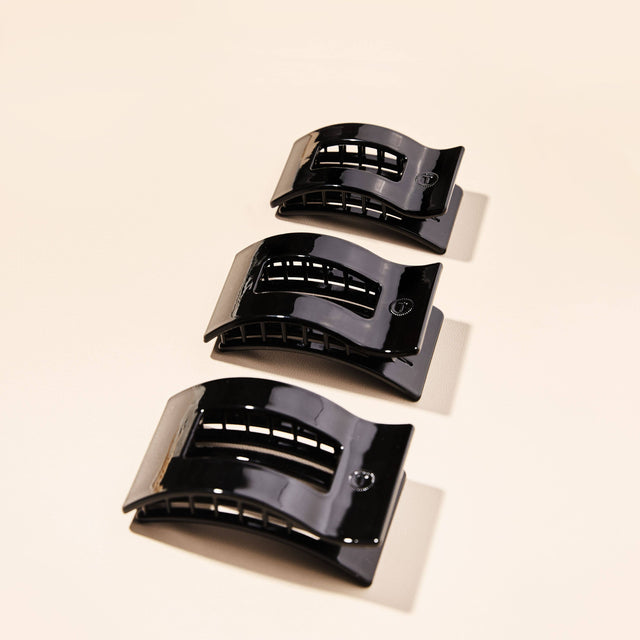 Teleties | Flat Rectangle Hair Clip | Medium | Jet Black