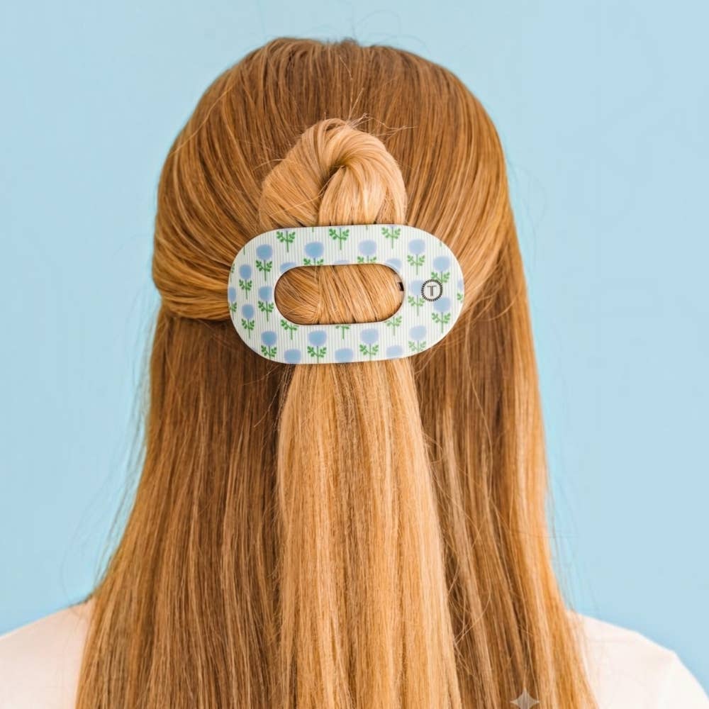 Teleties | Blue Marigold Medium Flat Round Hair Clip