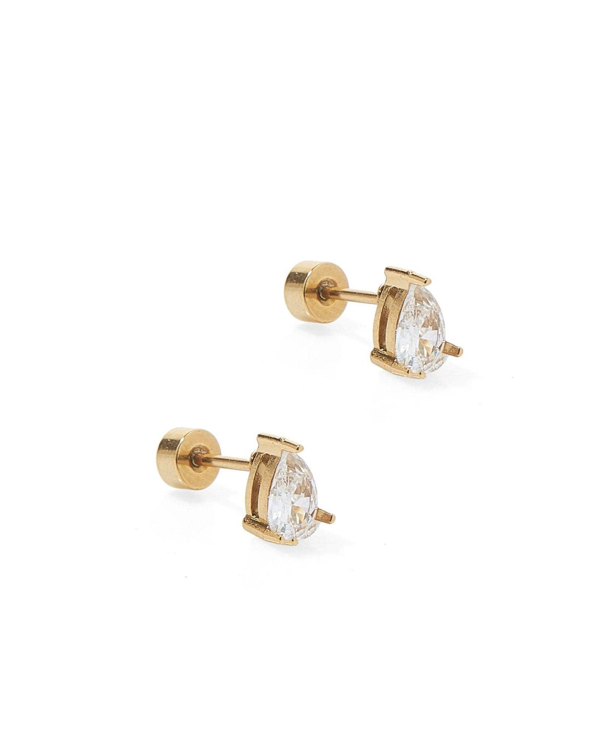 LINNY CO | Screwback Stud Earrings - Paige Pear Gold