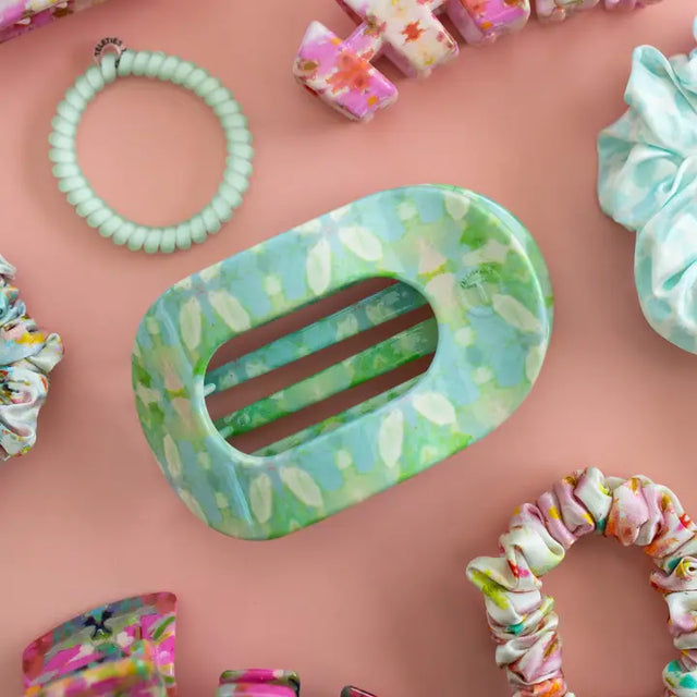 Teleties | Elephant Falls Large Flat Round Hair Clip