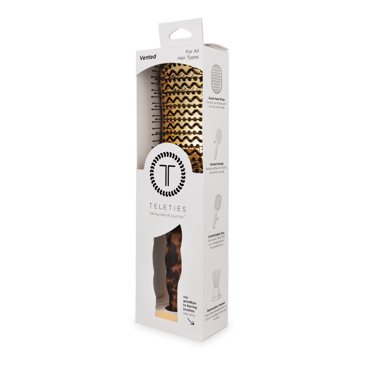 Teleties | Vented Hair Brush | Tortoise