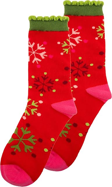 Retro Snowflake Crew Socks