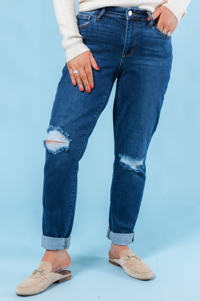 Judy Blue | Midrise Destroy Slim Jeans (Final Sale)
