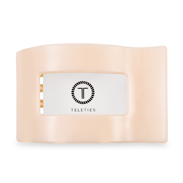 Teleties | Flat Rectangle Hair Clip | Large | Almond Beige