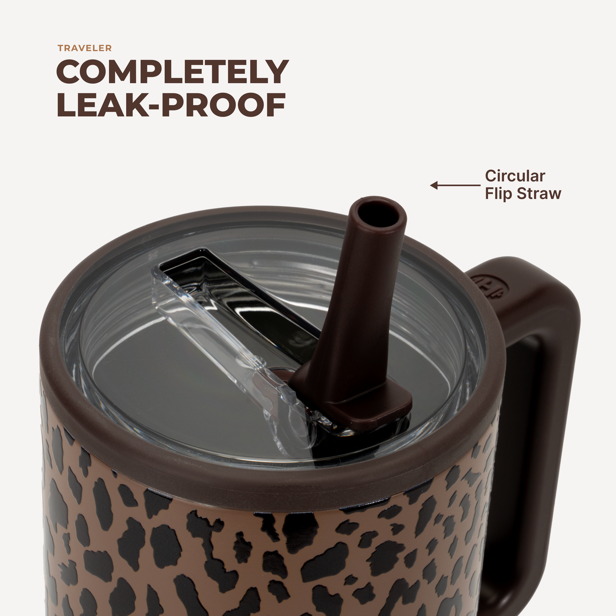 HydroJug | Brown Leopard HydroJug 40 oz Traveler Tumbler