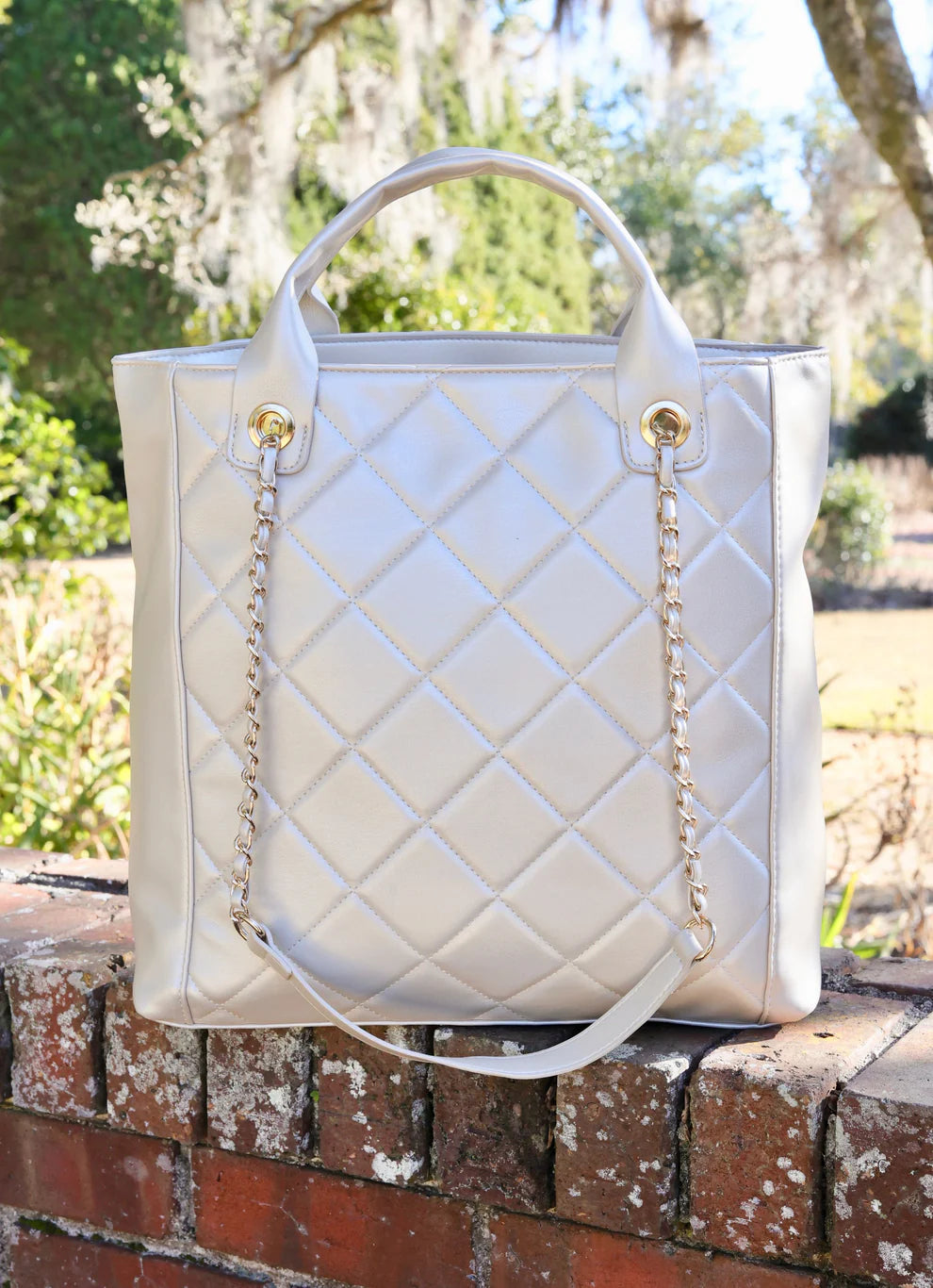 Caroline Hill | Kinzley Tote Pearl Quilted LD