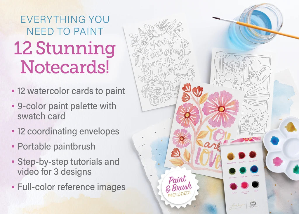 Friends Watercolor The Easy Way: Notecard Paint Kit with Paint and Brush Included